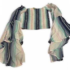 Surf Gypsy Multicolor Off-Shoulder Top